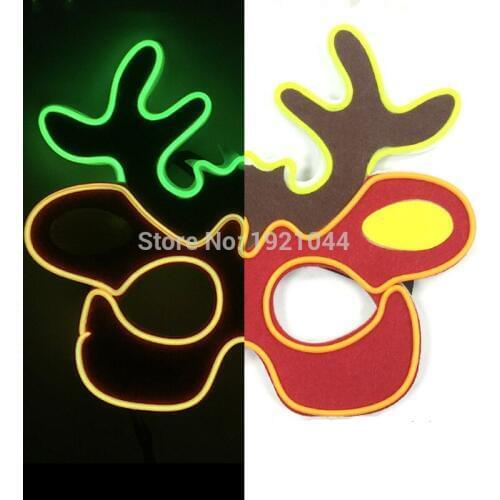 Christmas Costume DIY Decoration LED Party Mask Christmas Party Masque Masquerade Masks Glow In The Dark Glowing Mask