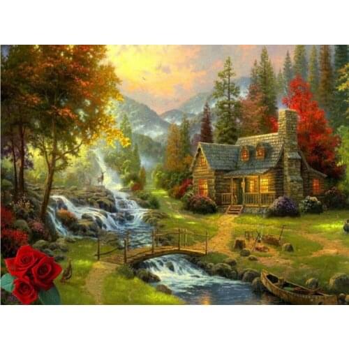 T K landscape oil painting soft Mountain Paradise HD print fade resistant famous reproduction on canvas home decor