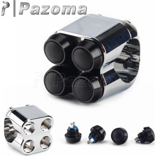Unviersal Motorcycle Aluminum 4 Control Push Button Handlebar Switch For Harley Chopper Bobber Cafe Racer 25mm 22mm Handle Bar