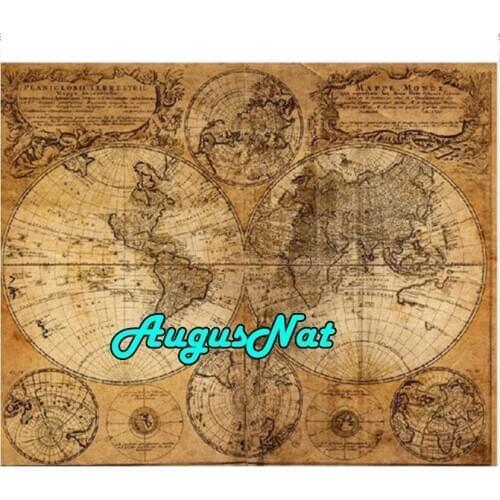 Vintage diamond painting world map daimond embroidery full square diamant painting pearl puzzle picture diamant stickers decor