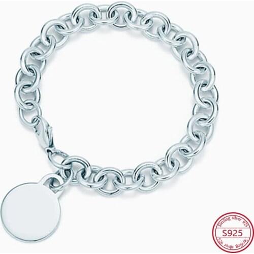 Tif 925 sterling silver classic style ladies high-end original thick bracelet with original logo China factory