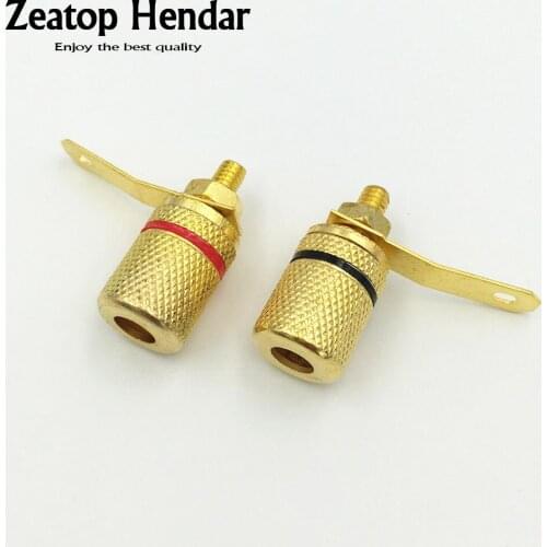 100PCS Gold Speaker Connector Binding Post for 4mm Banana Female Jack Amplifier Plugs