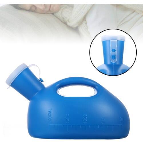 1pc 2000ml Mobile Urinal Toilet Aid Bottle Blue Portable Pee Bottle Plastic Man Toilet Supply For Outdoor Camping Hospital Care
