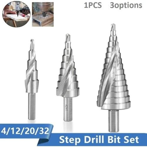 1 Pcs HSS 4241 Step Drill Bit 4-12 4-20 4-32 Drilling PowerTool For Metal Wood Hole Cutter Drilling Parts