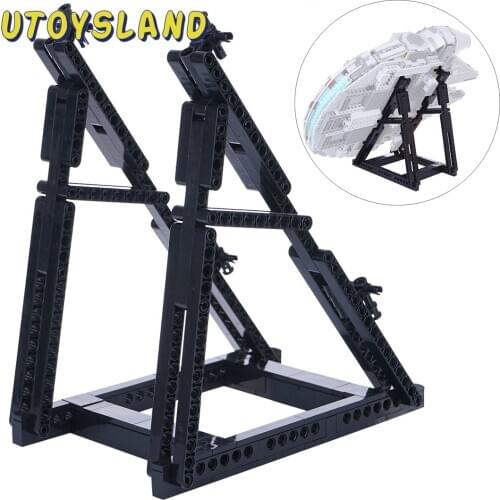 134Pcs Small Particle Building Blocks Bracket Holder Model For Millennium Falcon 75257/75212 (Bracket Only, No Model) - Black