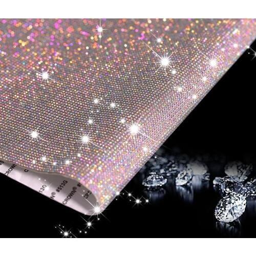 39CM Rhinestone Cover Sticker Crystals Ornament Car Decor Styling Accessories Mobile Box Edge Art Diamond Self Adhesive Stickers