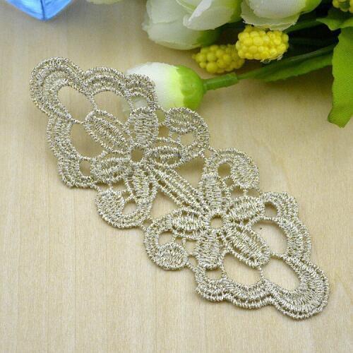 New Hot Sale 20pcs Cotton Handmade Crochet Applique Petals Gold Apparel Sewing Accessories DIY Bag Clothes Hat Decoration Gift