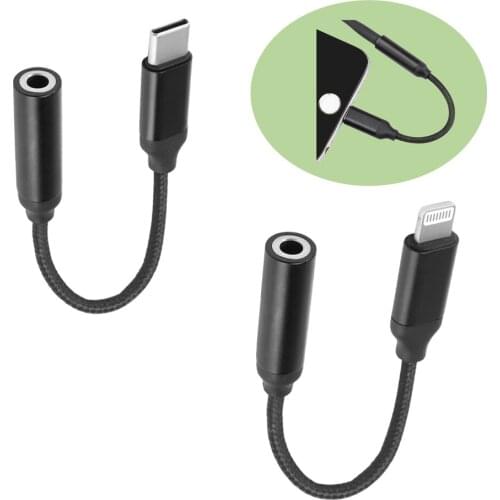WosporT Type C 3.5mm Lightning 3.5mm Audio adapter cable Headphone adapter For Apple Huawei V30 mate 20 P30 pro Xiaomi Mi 10 9