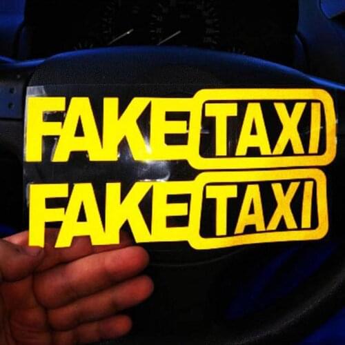 Car Sticker FAKE TAXI Reflective Car Sticker For Golf4 Ford Focus3 Toyota Auris Seat Exeo Bmw E46 Auto Accessories