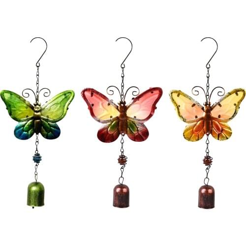 Car Hanging Ornaments Mirror Wind Chimes Butterfly Painted Outdoor Hanging Ornaments Room Bedroom Wall Decor Car Accessories