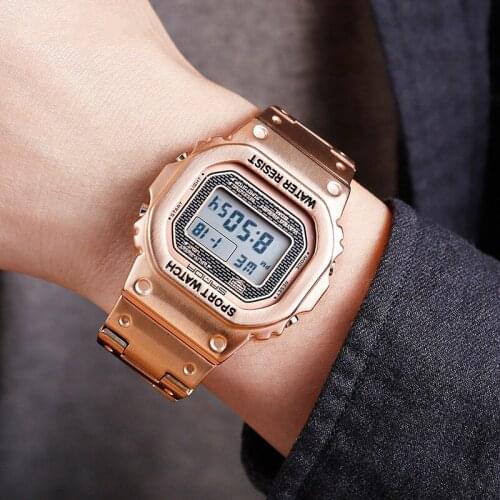 Top Brand Men Sports Watches Dual Display Analog Digital LED Electronic Quartz Wristwatches Waterproof Swimming Square Watch