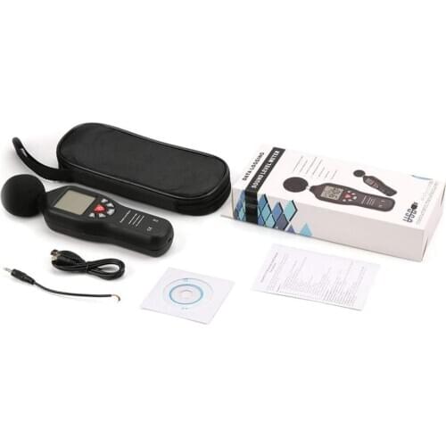 Noise Measuring Instrument Digital Sound Level Meter with TL-200 Portable Noise Detector Decibel Monitoring White Backlight