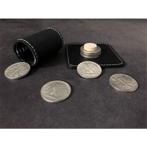 Cylinder And Coins ( Walking Liberty Half Dollar ) Magic Tricks Close Up Street Stage Magic Props Gimmick Mentalism Illusions