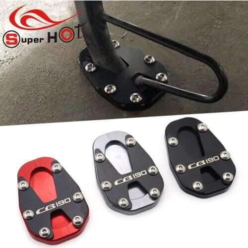 For Honda CBF190 CB190X CB190R 2016-2019 Motorcycle Accessories Side Kickastand stand Extension Support Plate pad LOGO (CB190)