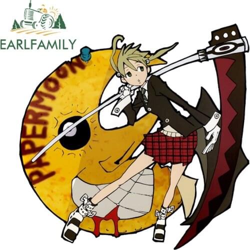 EARLFAMILY 13cm x 12.8cm Car Stickers And Decals for Soul Eater Sun Camper Anime Decal Waterproof Graffiti Car Door Protector