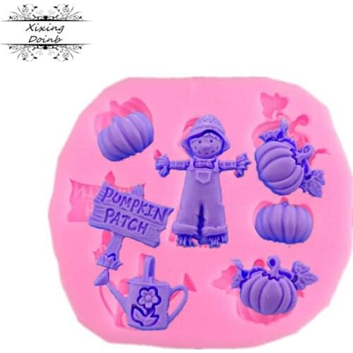 Xixing Cake tool pumpkin Scarecrow kettle silica gel fudge chocolate mold cake decoration tool