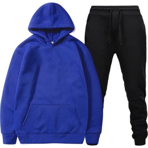 Brand Mens Sets Hoodies+Pants Tracksuit Autumn Winter Sweatshirt Sweatpants Fashion Slim Suit Hip Hop Pullover Male Sweatsuit