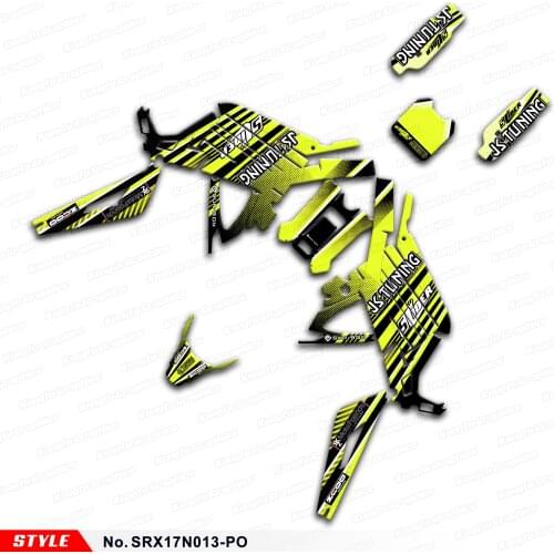 Aftermarket Team Graphics Custom Sticker Kit for Sur-Ron Light Bee X S Electric Dirt Bike, Style No. SRX17N013-PO