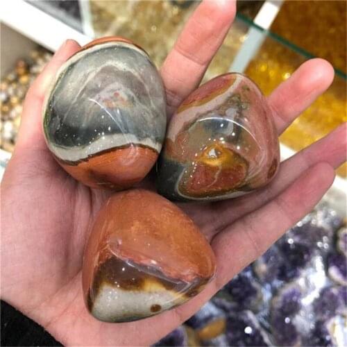 Natural rocks quartz polychrome jasper Palm stone for crystals healing stones