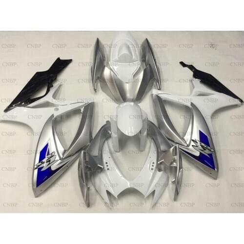 For Suzuki GSXR750 2006 - 2007 K6 Fairings GSXR 750 06 Body Kits for Suzuki GSXR750 2006 Silver White Abs Fairing