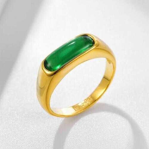 Supply Malay Jade Phlox Ring Vintage Copper Plated 24k Gold Charm Ring