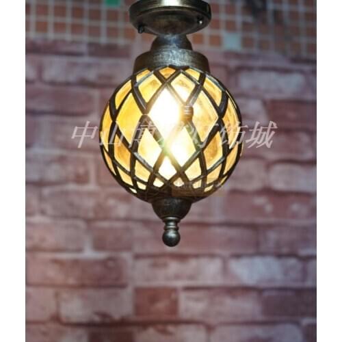 Punching diamond ceiling lamp European style retro bronze aisle lamp Nordic waterproof outdoor lamp Ceiling Lights LO7127 YM