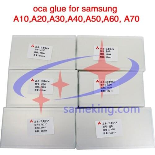 50pcs 250um OCA Clear Optical Adhesive for Samsung galaxy A10 A20 A30 A40 A50 A60 A70 A80 A90 LCD Touch Glass Lens Film OCA Glue