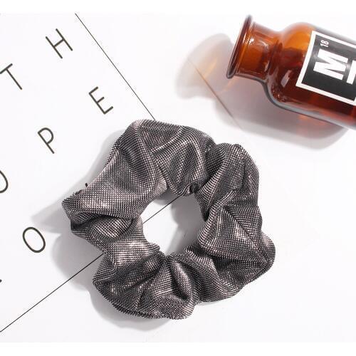 Fashion New Fabric Flash Bright Daily Casual Hair Skrunchy Female Colorful Hair Bands Schrunchies For Ponytail Scrunchies