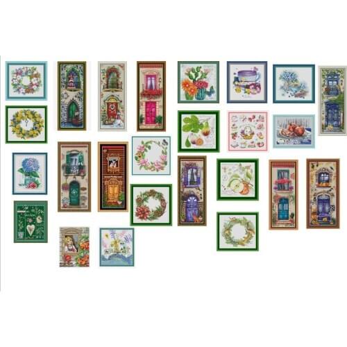 Flowers door 25 photoes choose , 100% cotton threads Cross stitch sets styles Lovely Counted Cross Stitch Kit
