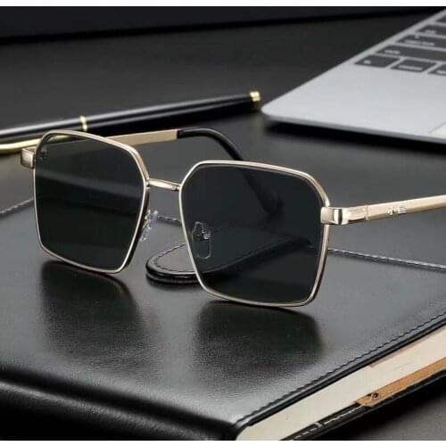 Crystal Glasses Sunglasses Large Frame Polygon Metal Frame Crystal Glass Sunglasses Men Sunglasses Luxury Shades