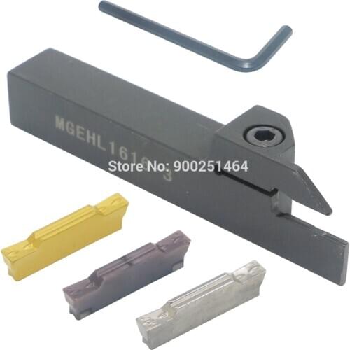 CNC Lathe Grooving Tool Holder MGEHL1616-3 (16mm)Left, with Three MGMN300 (3mm) Cemented Carbide Blades