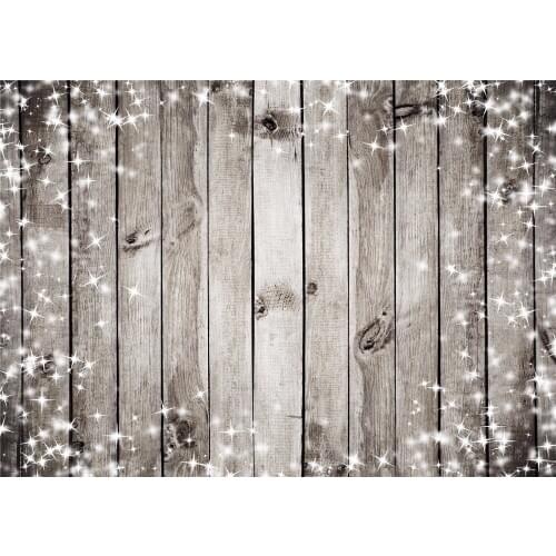 VinylBDS Retro Wood Wall Photography Backdrops White Stars Lights Background For Newborn Photo Studio