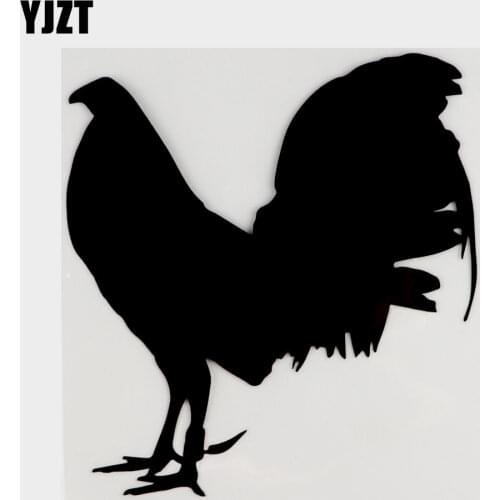 YJZT 13.2CM*14.5CM Funny Animal Gamefowl Rooster Vinyl Car Sticker Decor Decal Black/Silver Accessories C11-0995