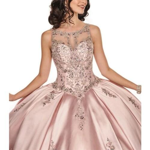 Bealegantom Quinceanera Dresses Ball Gown Beaded Lace Up Debutantes Crystals Sweet 16 Prom Party Gowns Vestido De 15 Anos QD1282