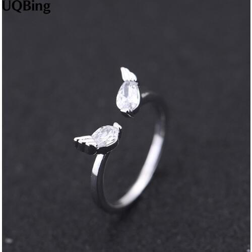 Sterling Silver 925 Rings For Women Sterling Silver Open Crystal Ring Jewelry For Valentines Day Gift anillo de plata anello
