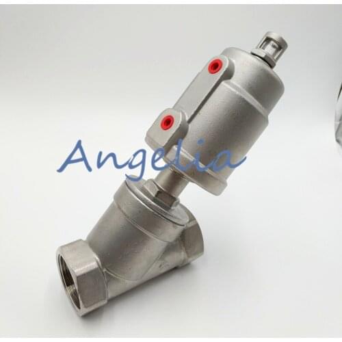 1" DN25 BSP Stainless Steel 304 Double Acting Air Actuated Angle Seat Valve