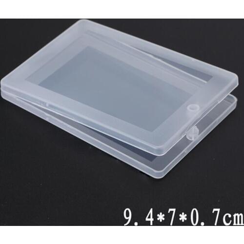 1 PC portable Small Thin Plastic Transparent With Lid Collection Container Case Storage Box for Card, bank card, paper towel