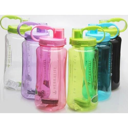 1000ml/2000ml Colorful Large Size Portable Space Herbalife Nutrition 24 Hour Shaker Straw Style Strap Water Bottle