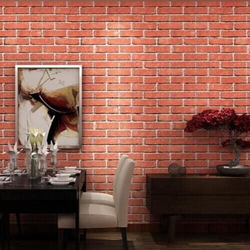 3D Brick pattern Non woven Wallpaper Retro self adhesive wall paper For Home Decoration Living Room Bedroom Wall Decor 10M