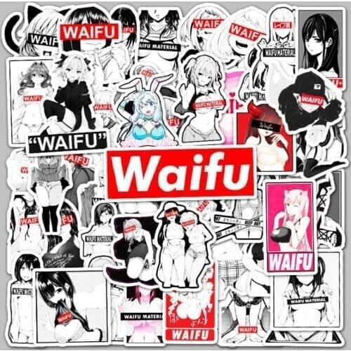 50Pcs Sexy Girl Stickers Waifu Hentai Waterproof Laptop Guitar Skateboard Motorcycle Cool Anime Pinup Girl Graffiti Sticker Toys