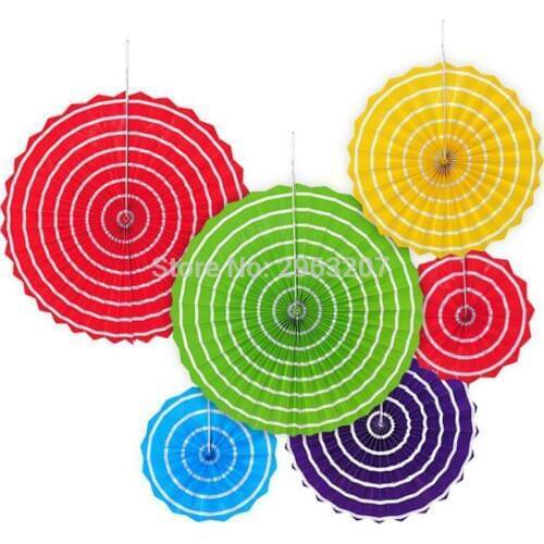 6PCS/Lot Fans Paper Garland Summer Party Decoration Set Hollow Tissue Hanging Tropical Hawaiian Wedding Party Decor