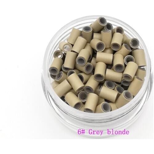 Freeshipping - 1000pcs 4.0mm With Silicone Copper Links Tube Rings Beads extesnion hair tools