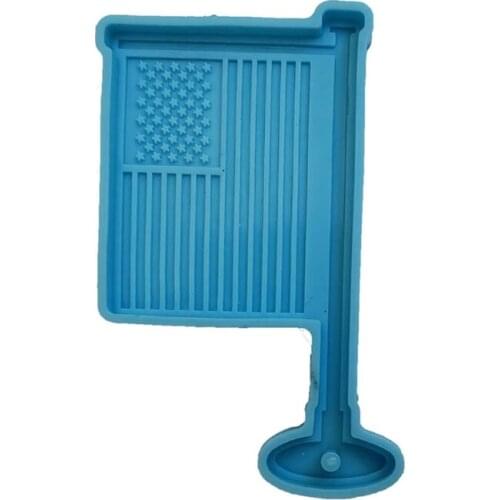 Shiny Glossy US Independence Day Flag Keychain Silicone Epoxy Resin Mold DIY Keychain Pendant Jewelry for Gift Craft