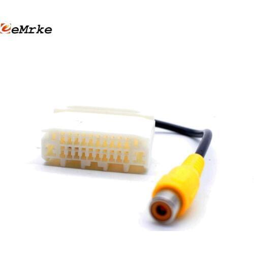 EEMRKE 20 PIN Car Camera Adapter Connector Wire for Jeep Compass Wrangler Rubicon Patriot Original Video Input RCA Cable