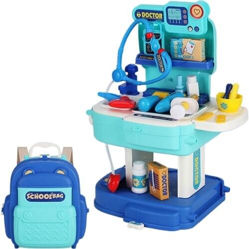 Newborn Baby Kids Doctor Pretend Play Toy Kit 2 In 1 Doctor Role-Play Backpack Simulation Doctor Tools Toys for Children Gifts