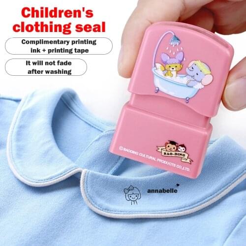 Customized Name Stamp Paints Personal Student Child Baby Engraved Waterproof Non-fading Kindergarten Cartoon Clothing Name Seal