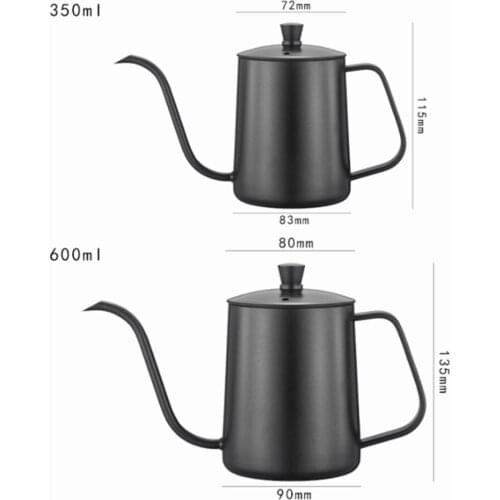 350ML/600ML Stainless Steel Coffee Kettle Gooseneck Coffee Kettle Swan Neck Thin Mouth Coffee Pot Teapot Coffee Maker Bottle