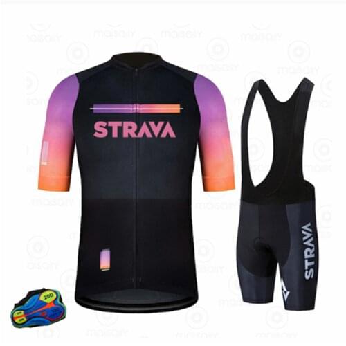 MTB Bicycle WearSTRAVA Cycling Sets Man Bike uniform Summer Cycling Jersey Set Road Bicycle Jerseys Breathable Cycling Clothing