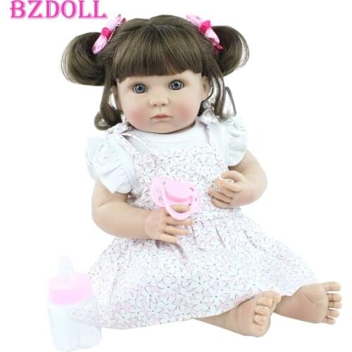 40CM Full Silicone Body Reborn Doll For Girl Vinyl Mini Babies Bonecas Child Bathe Dress Up Education Toy Birthday Gift