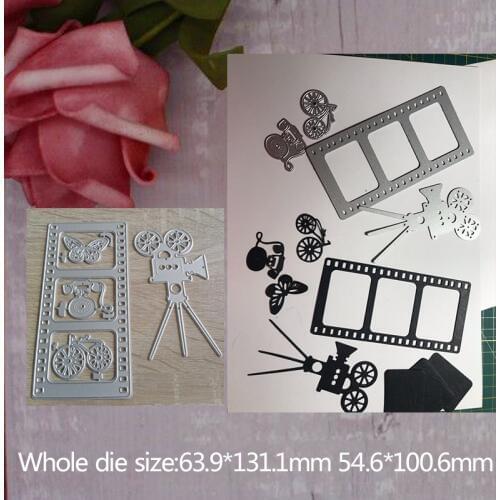 Vintage camera negative film telephone butterfly bicycle Metal Cutting Dies for Scrapbook Paper Cards Craft Making Decoration